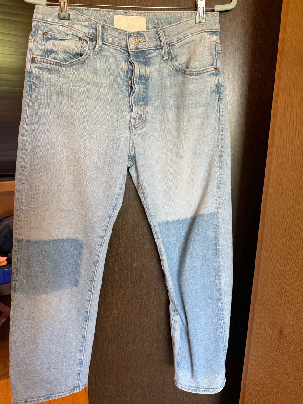 MOTHER Light Blue Denim Jeans, 26, The Ditcher Crop
